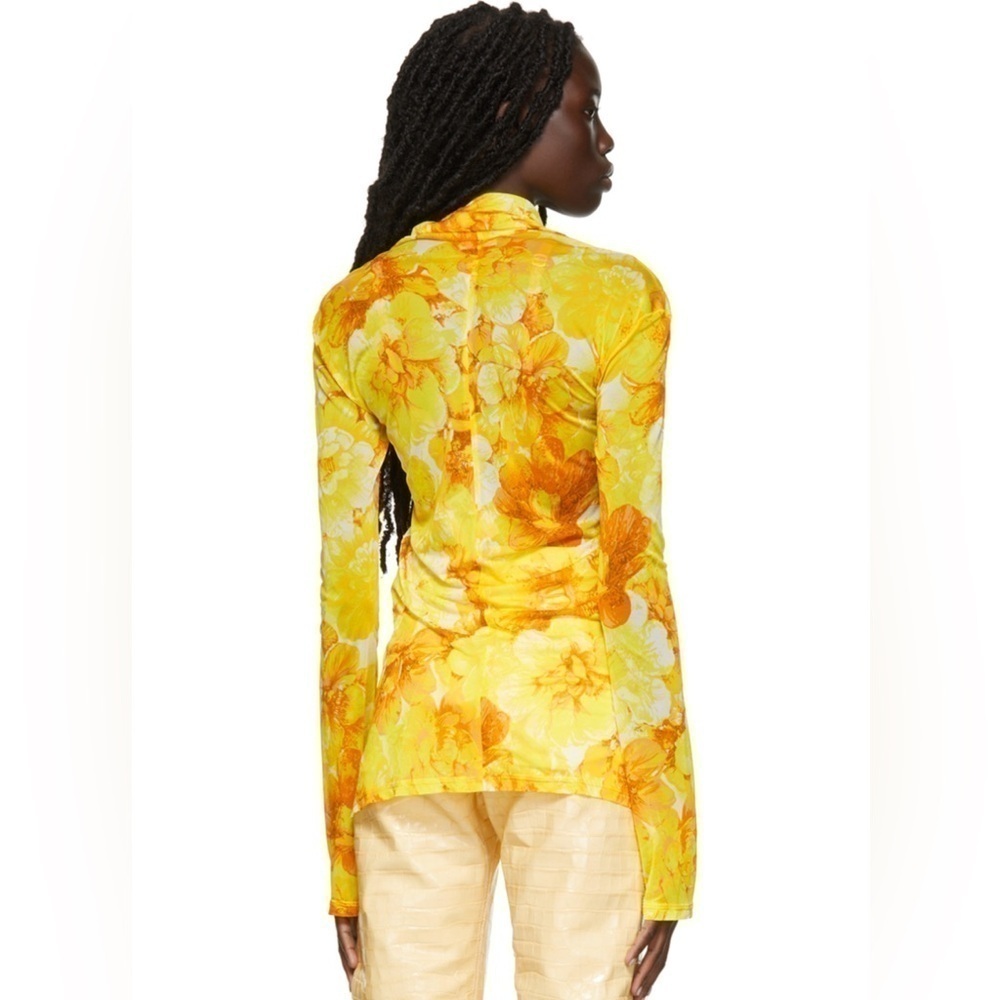 Kwaidan Editions Floral Mesh Roll Neck Top Yellow Size 40 (US 8) - Picture 3 of 11